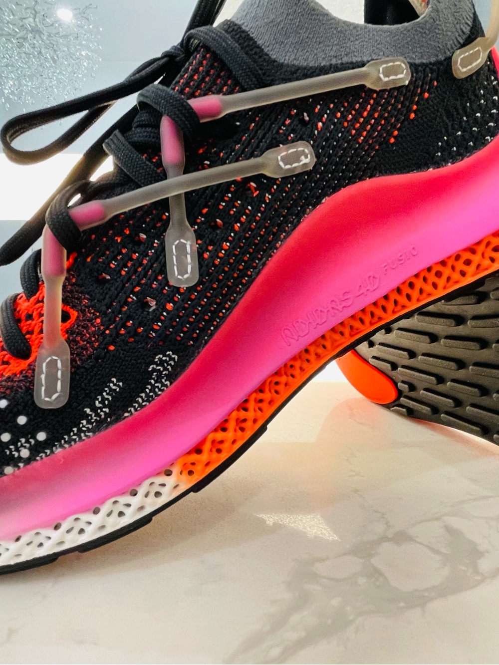 GOAT!  Addidas Universal (Men’s) 4D Fusio Running Shoes — Black & Pink